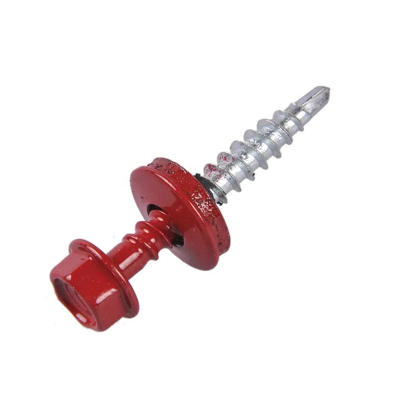 Surub autoforant pentru tigla metalica, rosu RAL 3011, 4.8 x 19 mm
