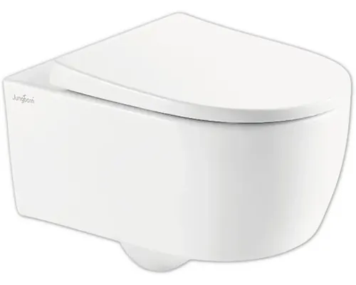 Vas WC suspendat Jungborn FIVE, incl. capac WC, fără margine clătire, turboflush, alb buc