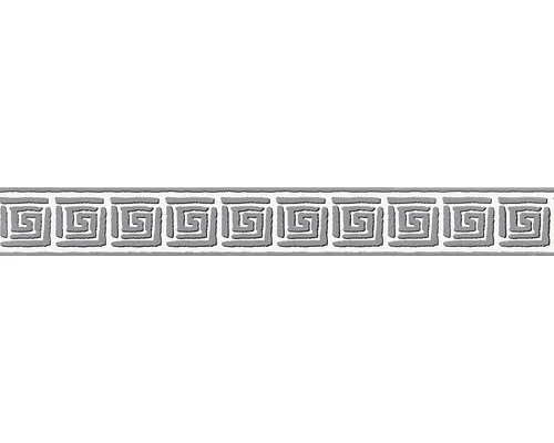 Bordură decorativă autoadezivă A.S. Création 93646-1 Only Borders model geometric alb/gri 5 m x 5 cm rola