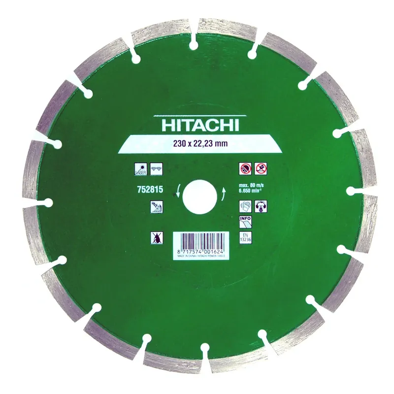 Disc diamantat, cu segmente, pentru debitare materiale de constructii, Hikoki 752815, 230 x 22.2 x 2.4 x 10 mm buc