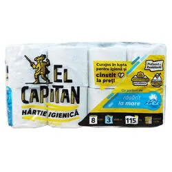 Hartie igienica albastra/verde/portocalie/mov 3str 8/set EL Cap