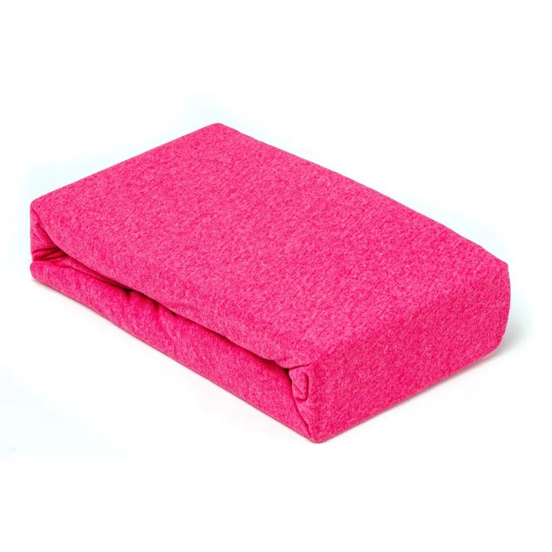 Husa saltea Jersey fucsia, cu elastic, bumbac 100%, 140 x 200 cm