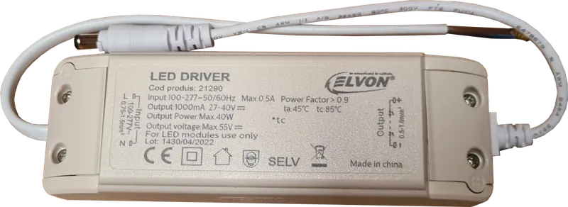 DRIVER PANEL LED 40W 100-277V FLICKER FREE PF 0,9 ELVON