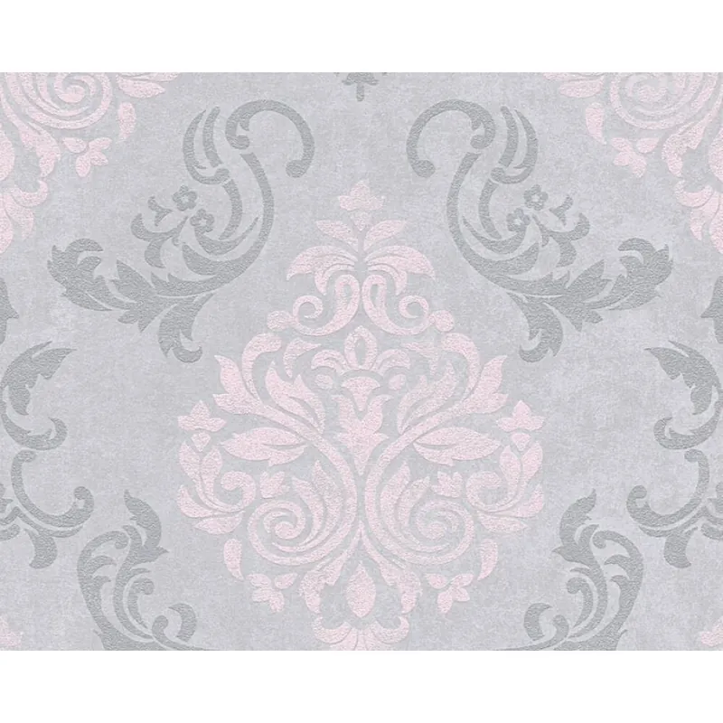 Tapet vlies AS Creation Memory 953726, gri si roz, aspect clasic, 10 x 0.53 m