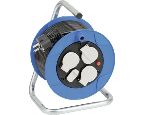 Prelungitor electric pe tambur de plastic Brennenstuhl 3 prize + 2x USB 15m cablu PVC 3x1,5 mm² buc