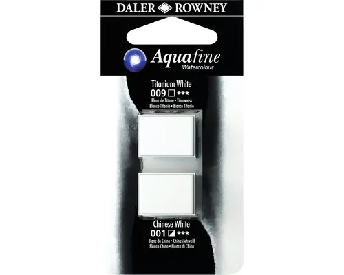 Set 2 godete acuarelă Aquafine Titanium White & Chinese White buc