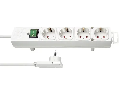 Prelungitor electric Brennenstuhl Comfort Line Plus 4 prize 2m 3500W alb, cu întrerupător buc