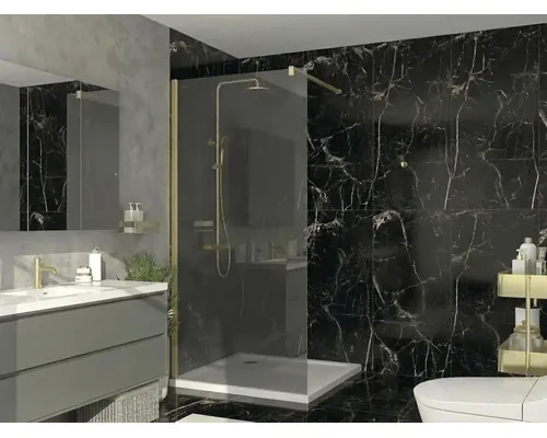 Sticlă fumurie pentru duș Walk In Jungborn TRIA 86x210 cm fără profil și stabilizator buc