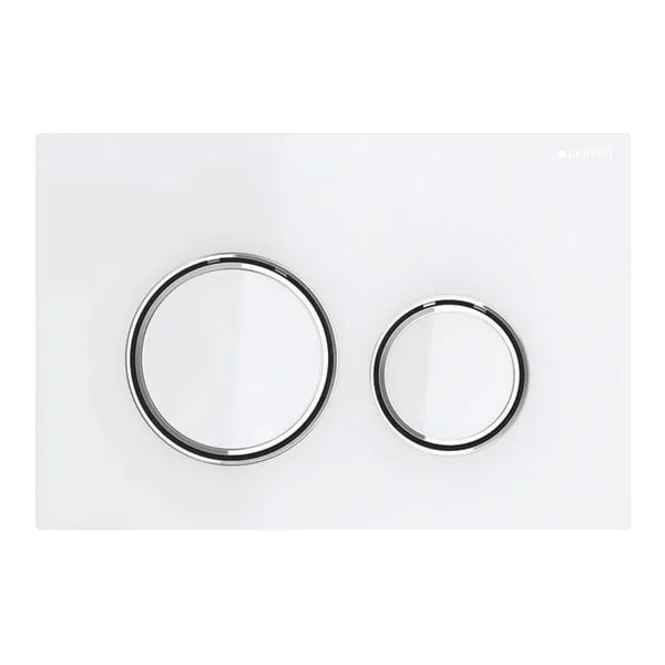 Clapeta de actionare, Geberit, Sigma 21, sticla, alb, crom lucios, 246x164x14mm