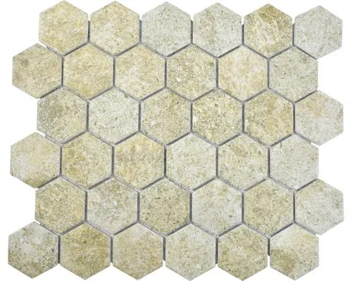 Mozaic piscină HX Curio GB hexagon granit bej 32,5x28,1 cm buc
