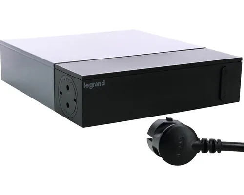 Prelungitor electric Legrand RevOlution 8 (4 + 4) prize 2m 3680W, negru, cu întrerupător, protecție la supratensiune, pentru TV buc