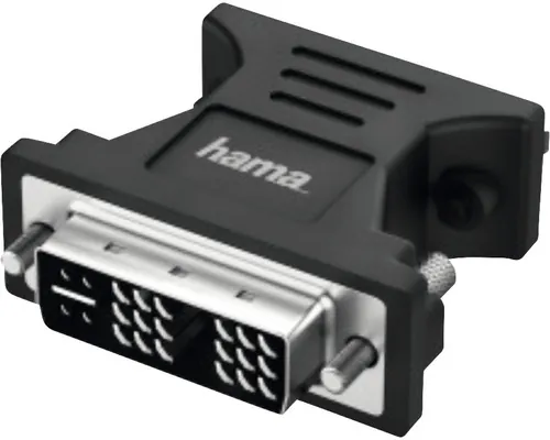 Adaptor video DVI-I -> VGA Full HD Hama negru (conectori tată->mamă) buc