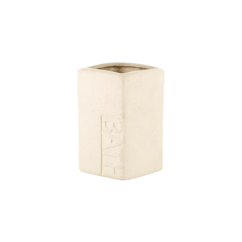 Pahar de baie MSV Koh Tao, ceramica, bej, 7 x 7 x 11 cm