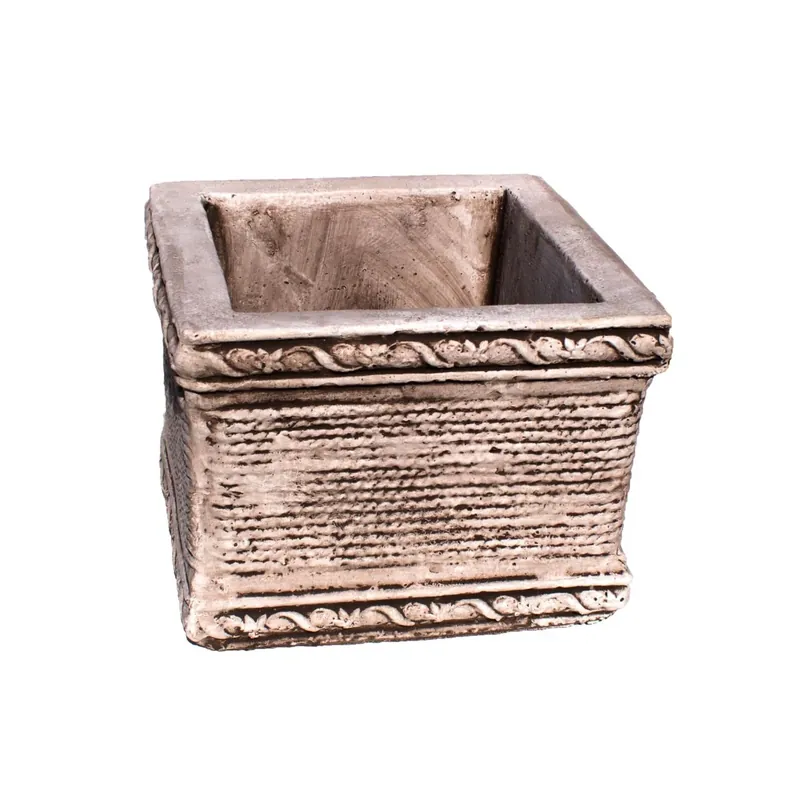 Jardiniera din beton 2891, exterior, patrata, etrusco patinat, 32 x 32 x 25 cm buc
