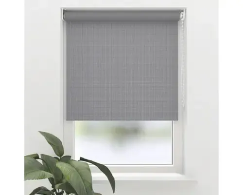 Rulou opac Soluna D7 aspect texturat gri 40x190 cm, incl. suport cu cleme de prindere buc