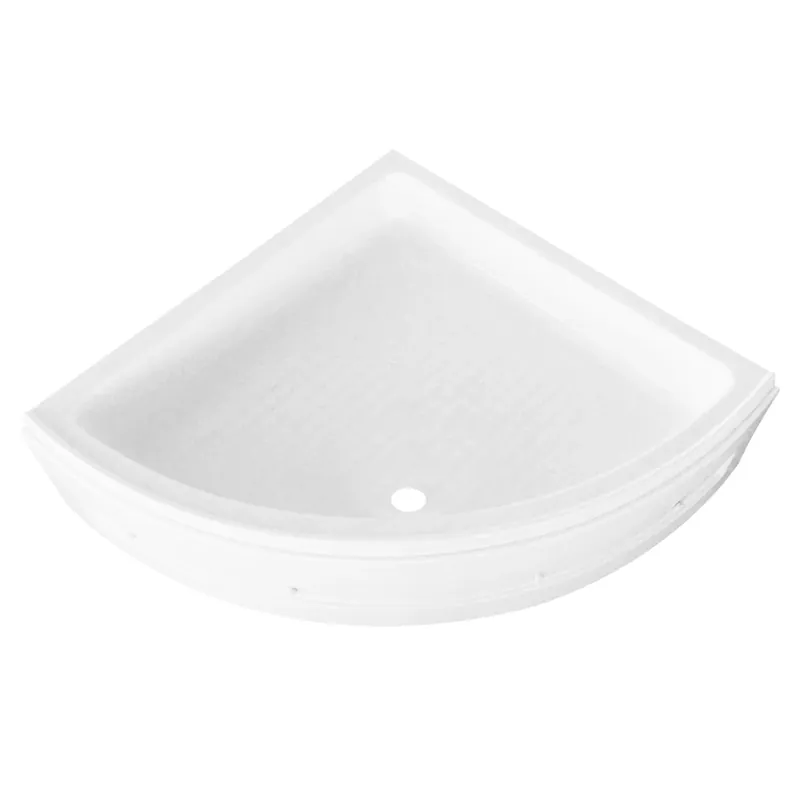 Cadita dus semirotunda West Selena, acril, alb, 90 x 90 x 27 cm, masca si suport incluse buc