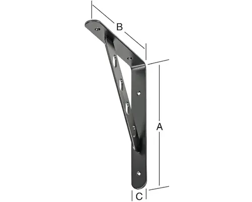 Consolă pentru garderobă 250x200x30mm, negru buc
