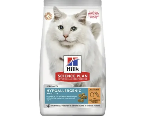 Hrană uscată pentru pisici Hill's SP Feline Adult Hypoallergenic fără cereale cu ouă și insecte7 kg buc