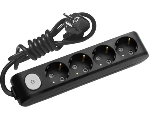 Prelungitor electric Panasonic 4 prize 5m 3500W negru, cu întrerupător buc