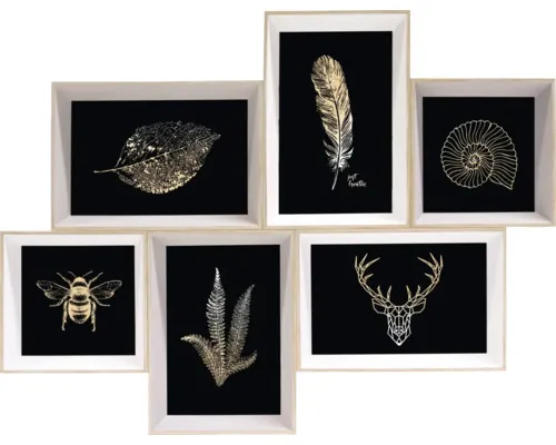 Ramă foto multiplă The Wall Leano colaj 6 poze, natur/alb 33x43 cm buc