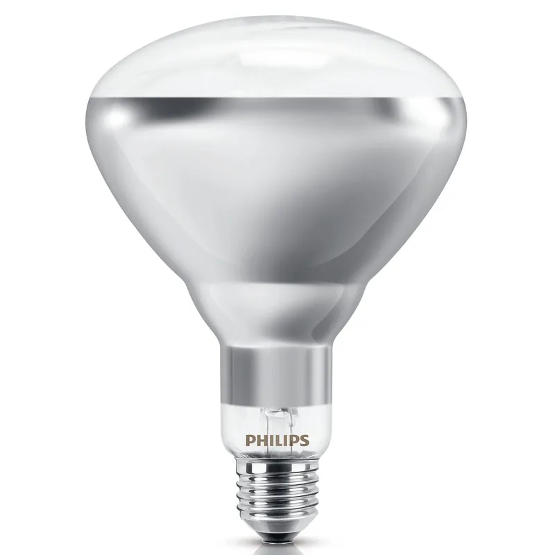Bec cu infrarosu incalzire Philips IR150CH BR125, E27, 150 W, gri + alb buc
