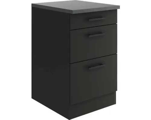 Corp inferior bucătărie Optifit Madrid420, 30 cm, 3 sertare, negru buc