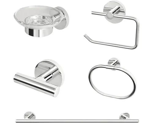 Set accesorii baie Teka Alaior, 5 piese, crom buc