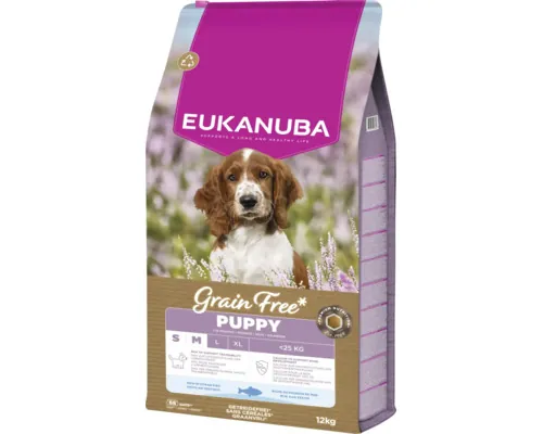 Hrană uscată pentru câini EUKANUBA Puppy Talie Mică/Medie cu pește fără cereale 12 kg buc