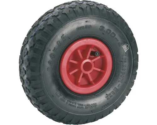 Roată pneumatică cu jantă din plastic Tarrox Ø260x85 mm, butuc Ø20x75 mm, cu rulment buc