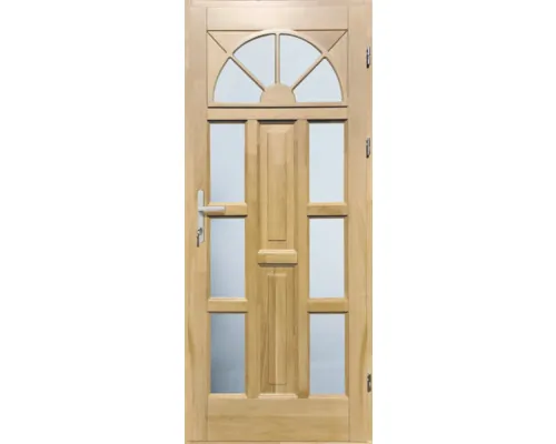 Ușă lemn exterior 1/6 stejar lăcuit 90x210 cm dreapta buc