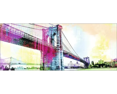 Tablou sticlă Pure Living Brooklyn Bridge In Colors 80x30 cm buc