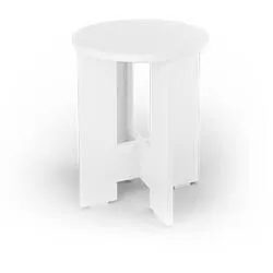Taburet oval frasin alb h320x320x450 mm Fabrik Home