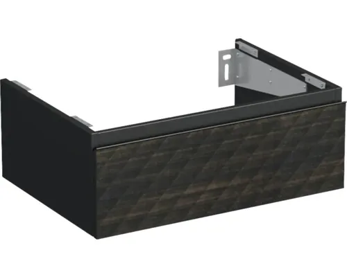 Dulap bază lavoar baie suspendat Jungborn TRENTA 70 cm PAL negru-maro geometric 3 buc