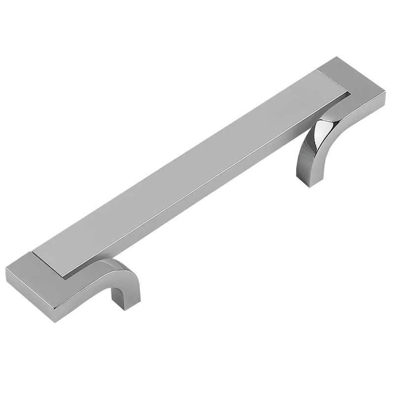 Maner din aluminiu cu terminatii FA5351 128 mm, crom/crom mat
