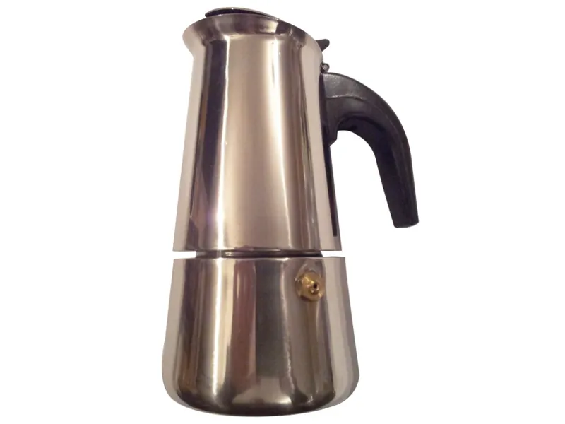 Espressor aragaz pentru cafea, Kasemi, otel inoxidabil, argintiu, 4 cesti, 11.5 x 18 x 11.5 cm