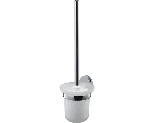 Perie WC cu suport Bisk Emotion, suspendată, sticlă mată/crom satinat buc