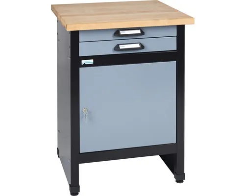 Banc de lucru Küpper 600mm, cu 1 ușă și 2 sertare, grosime blat de lemn 3cm buc