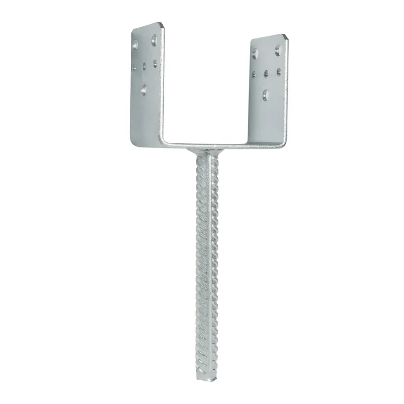 Suport stalp din tabla de otel zincat, cu tija, 121 x 60 x 102 mm buc