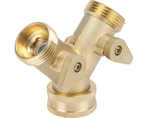 Adaptor robinet Palisad furtun grădină cu 2 canale, alamă, filet interior și exterior 3/4" buc