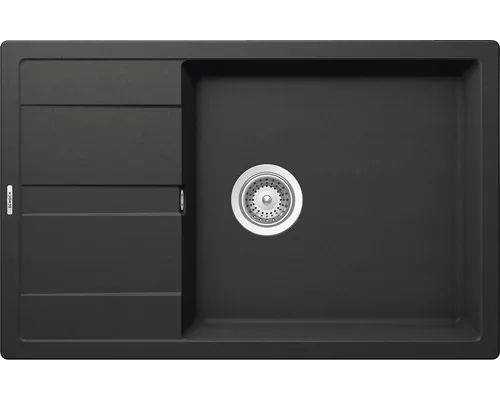 Chiuvetă bucătărie cristalite 1 cuvă Schock Ronda D-100XL 50x78 cm cu picurător Nero reversibilă buc