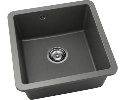 Chiuvetă bucătărie fatgranit 1 cuvă FAT Avangard 222 46x46 cm fără picurător Basalt buc