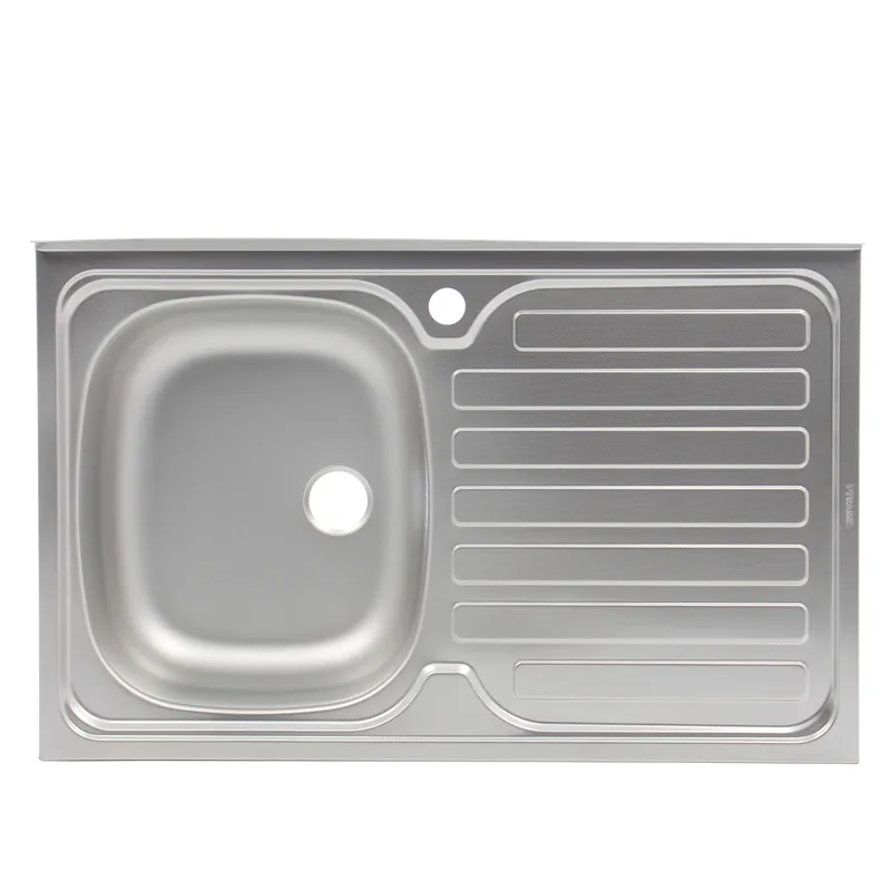 Chiuveta bucatarie, inox, linen, Pyramis International, dreptunghiulara, pozitionare cuva stanga, 80 x 50 cm, adancime cuva 15 cm buc
