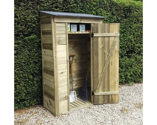 Magazie grădină HABRITA cu podea lemn 111x175 cm natur buc