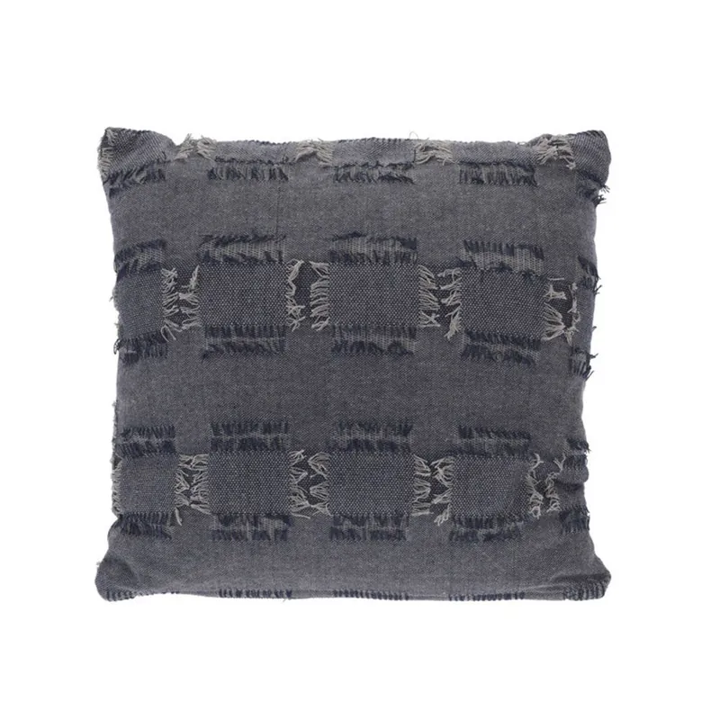 Perna decorativa 45x45 cm, husa 100% bumbac, umplutura poliester, albastru inchis