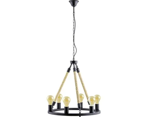 Candelabru Eglo Findlay E27 max. 6x60W, Ø560 mm, negru buc