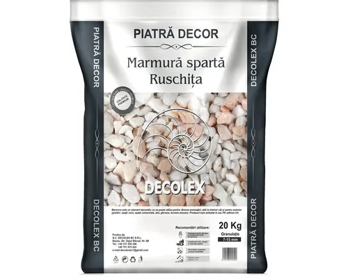 Marmură concasată ruschița Decolex granulație 7-15 mm 20 kg sac