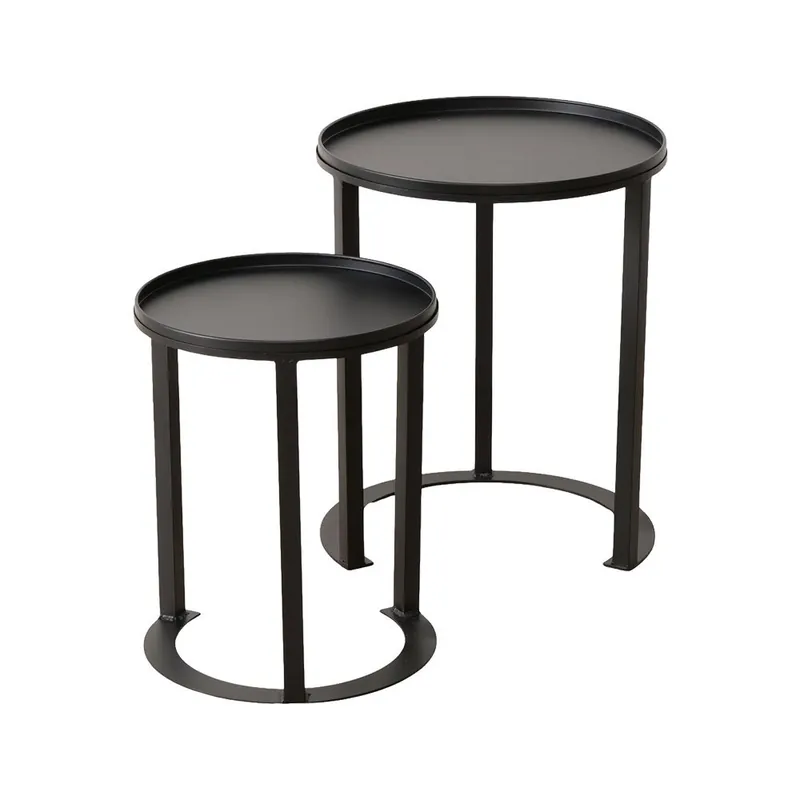 Set 2 masute, 36.5X45 cm/45.5X56 cm, culoare negru, metal 2buc
