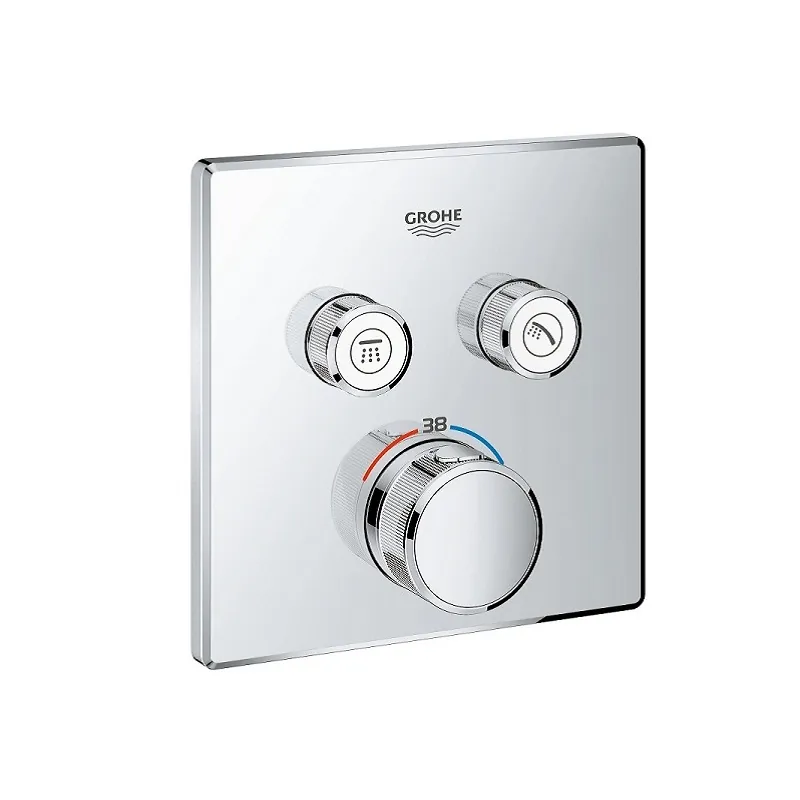 Baterie cada/dus ingropata termostatata, Grohe, Grohtherm Smartcontrol, patrata, crom lucios