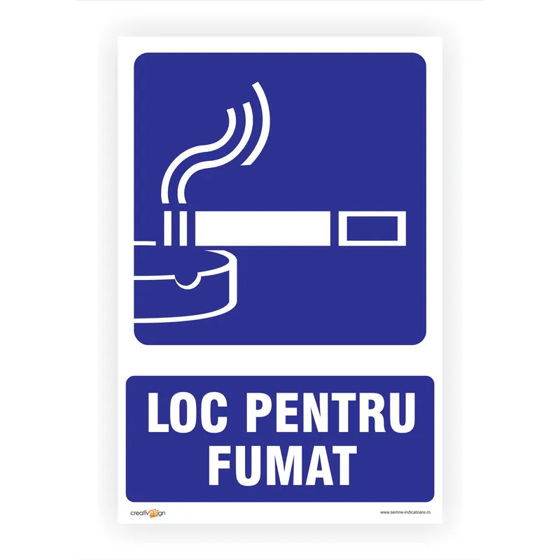 Indicator semnalizare Loc pentru fumat, PVC, 30 x 20 cm buc