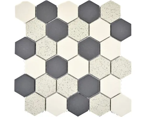 Mozaic piscină ceramic CU HX210M crem-negru 27,1x28,1 cm buc